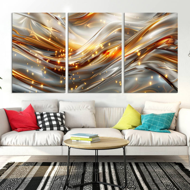 Modern abstract art Black and Gold art Multi panel canvas room wall decor Abstract wall art Abstract painting Extra large wall art