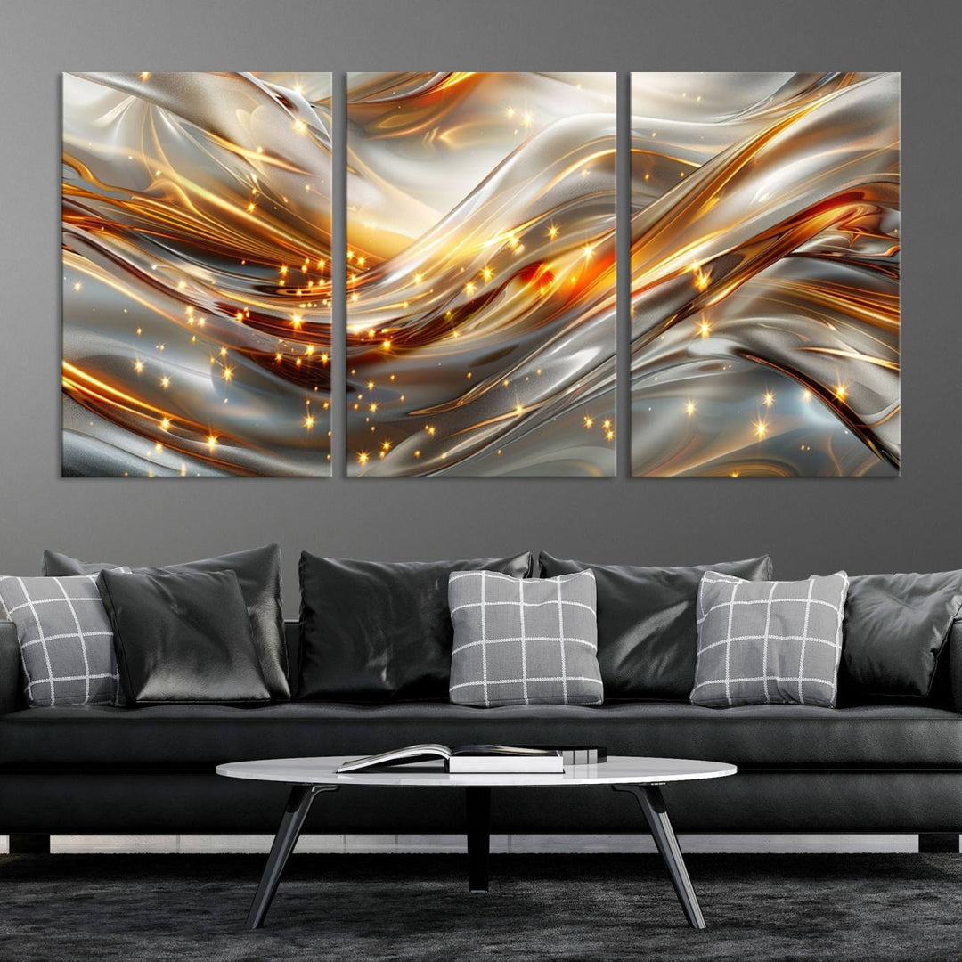 Modern abstract art Black and Gold art Multi panel canvas room wall decor Abstract wall art Abstract painting Extra large wall art