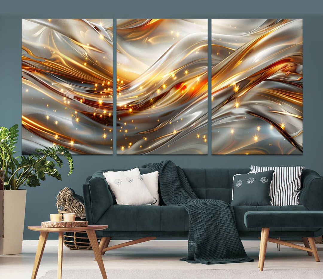 Modern abstract art Black and Gold art Multi panel canvas room wall decor Abstract wall art Abstract painting Extra large wall art