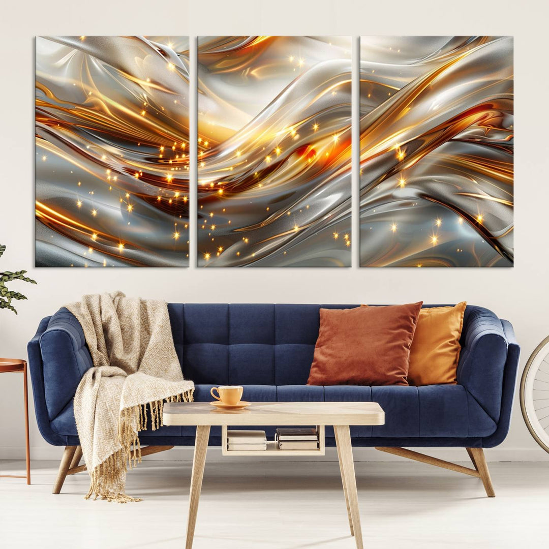 Modern abstract art Black and Gold art Multi panel canvas room wall decor Abstract wall art Abstract painting Extra large wall art