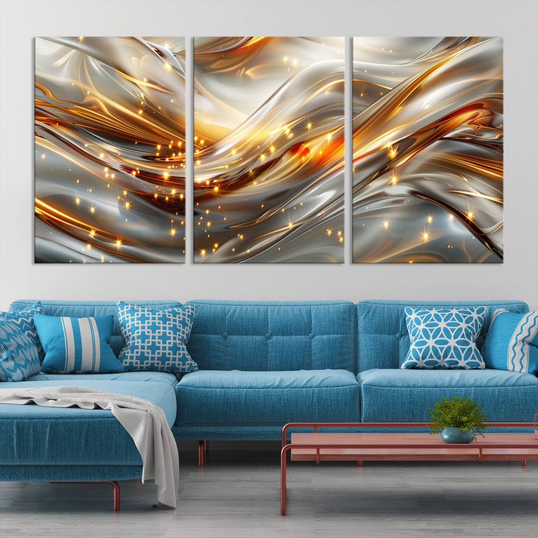 Modern abstract art Black and Gold art Multi panel canvas room wall decor Abstract wall art Abstract painting Extra large wall art