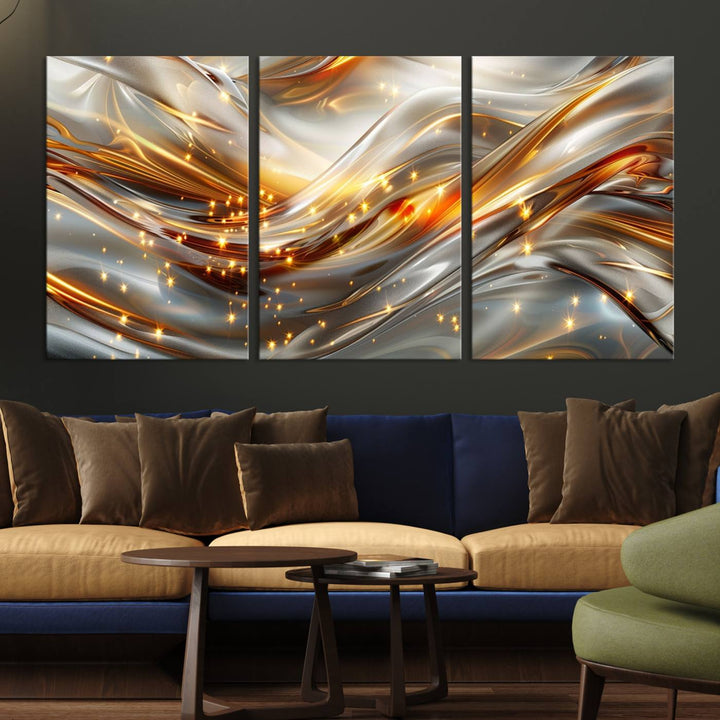 Modern abstract art Black and Gold art Multi panel canvas room wall decor Abstract wall art Abstract painting Extra large wall art