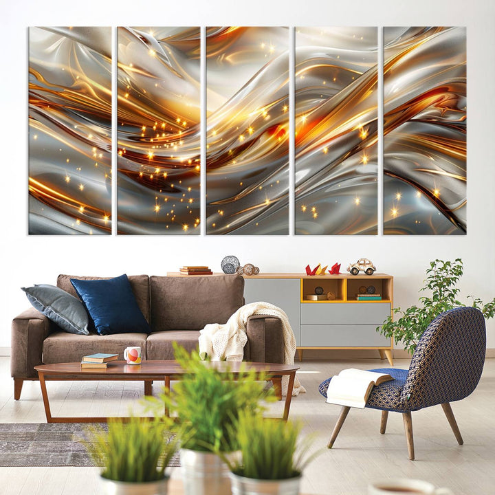 Modern abstract art Black and Gold art Multi panel canvas room wall decor Abstract wall art Abstract painting Extra large wall art