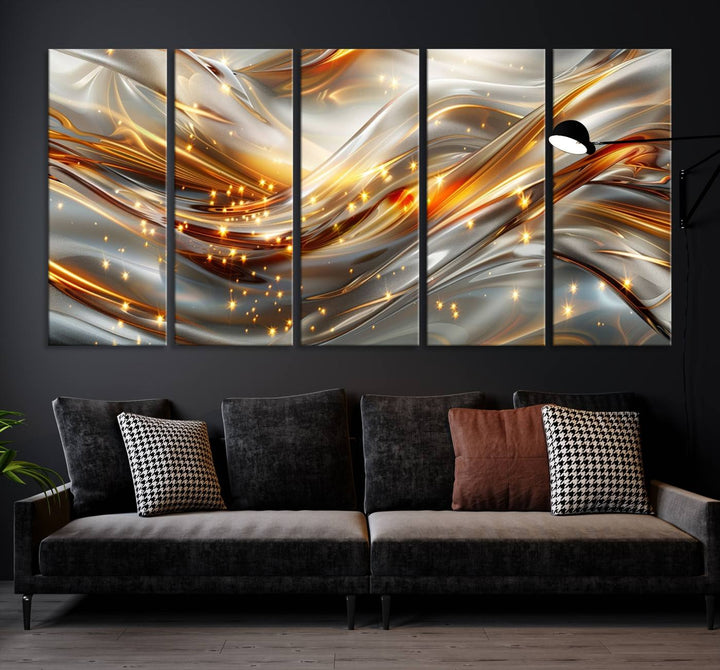 Modern abstract art Black and Gold art Multi panel canvas room wall decor Abstract wall art Abstract painting Extra large wall art