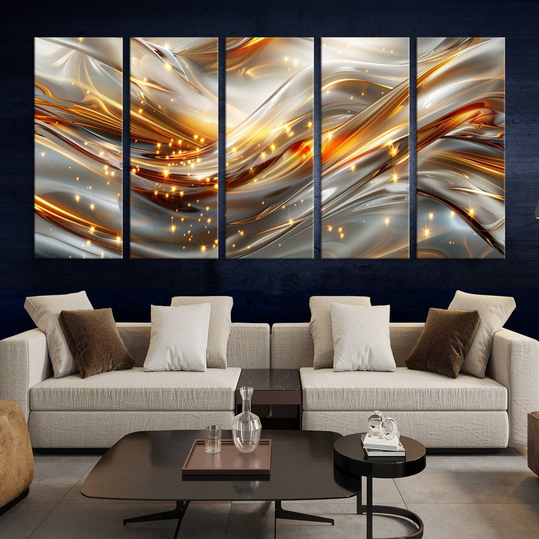 Modern abstract art Black and Gold art Multi panel canvas room wall decor Abstract wall art Abstract painting Extra large wall art