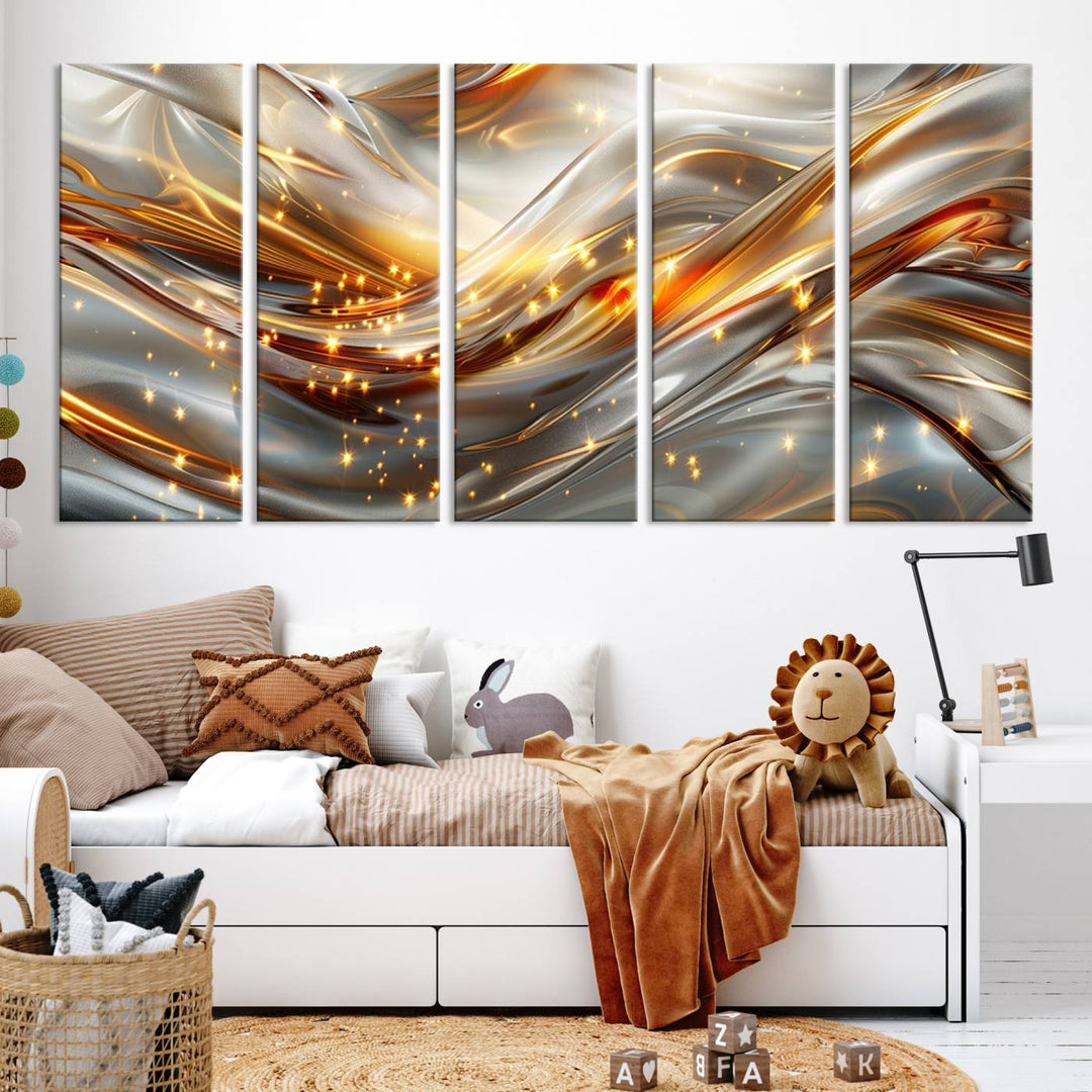 Modern abstract art Black and Gold art Multi panel canvas room wall decor Abstract wall art Abstract painting Extra large wall art