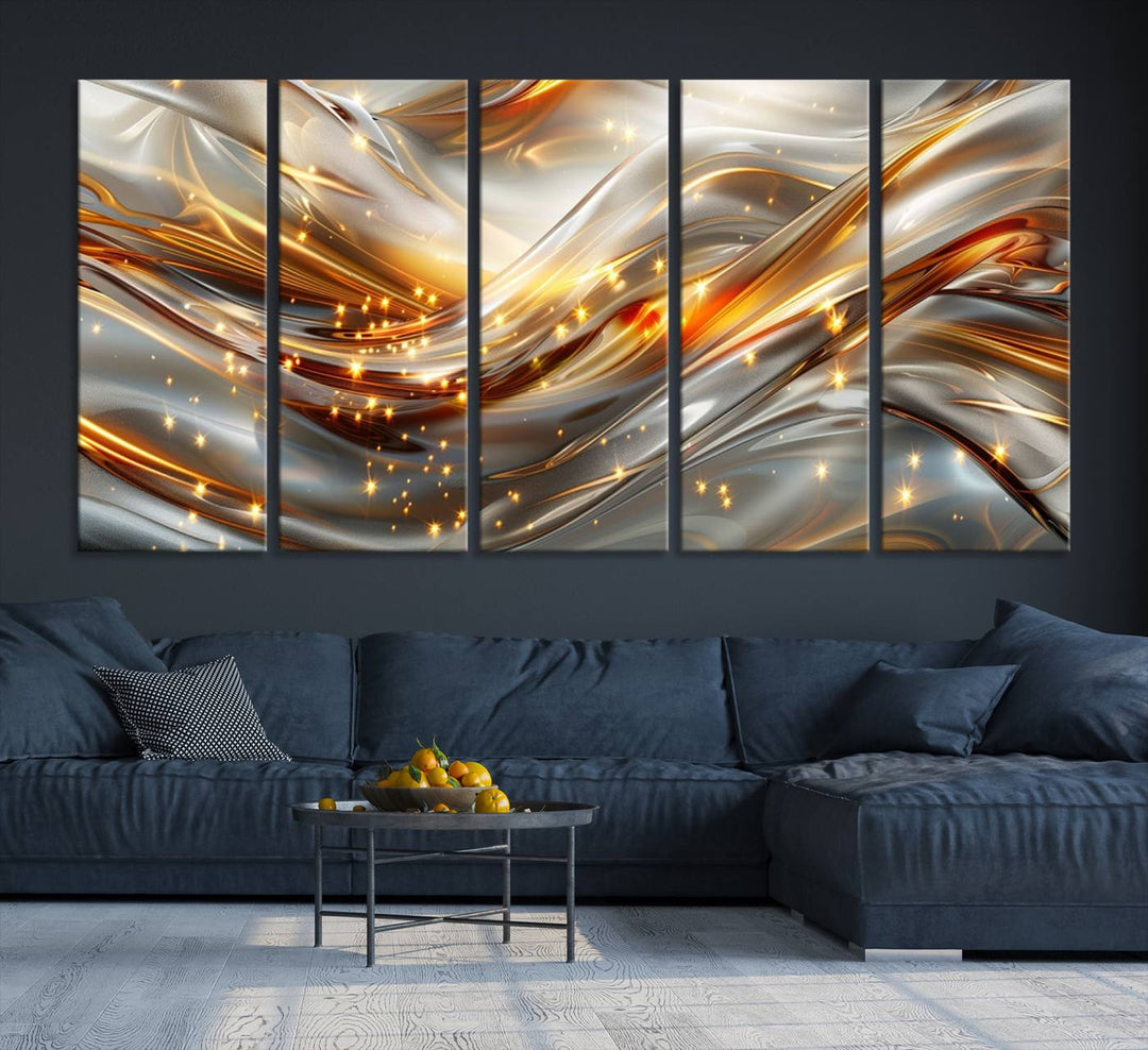 Modern abstract art Black and Gold art Multi panel canvas room wall decor Abstract wall art Abstract painting Extra large wall art