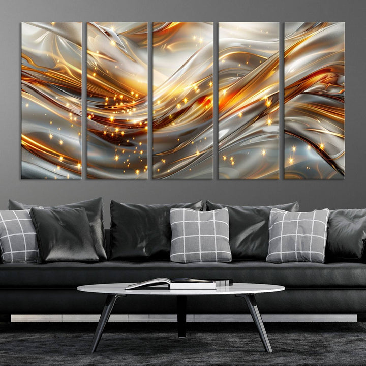 Modern abstract art Black and Gold art Multi panel canvas room wall decor Abstract wall art Abstract painting Extra large wall art