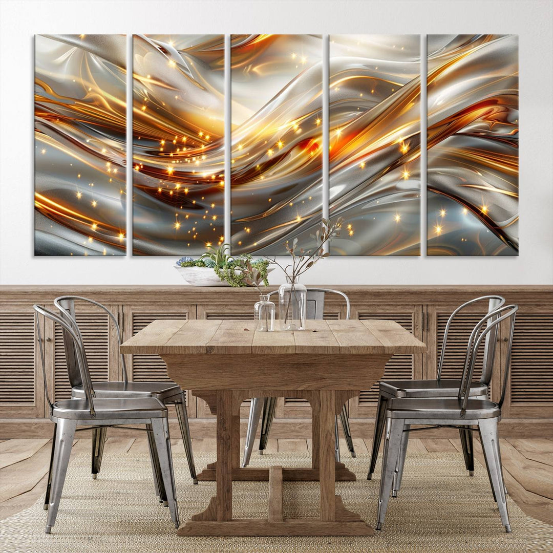 Modern abstract art Black and Gold art Multi panel canvas room wall decor Abstract wall art Abstract painting Extra large wall art