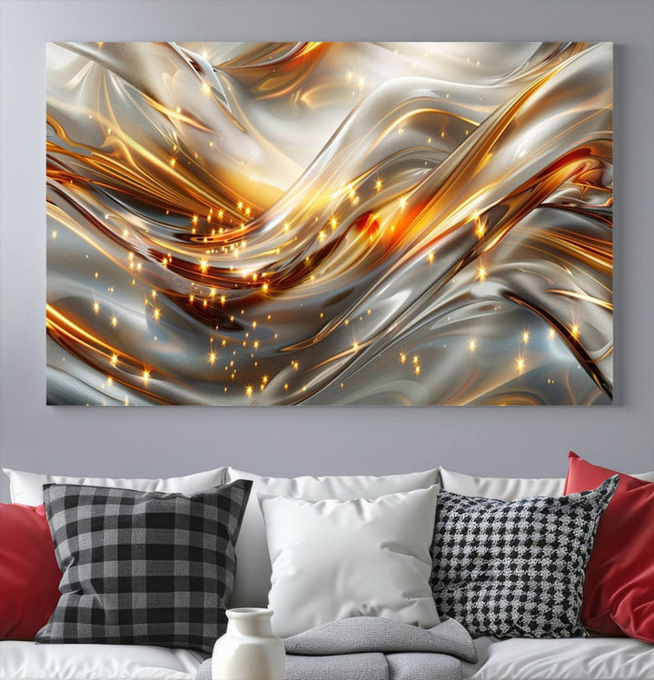 Modern abstract art Black and Gold art Multi panel canvas room wall decor Abstract wall art Abstract painting Extra large wall art