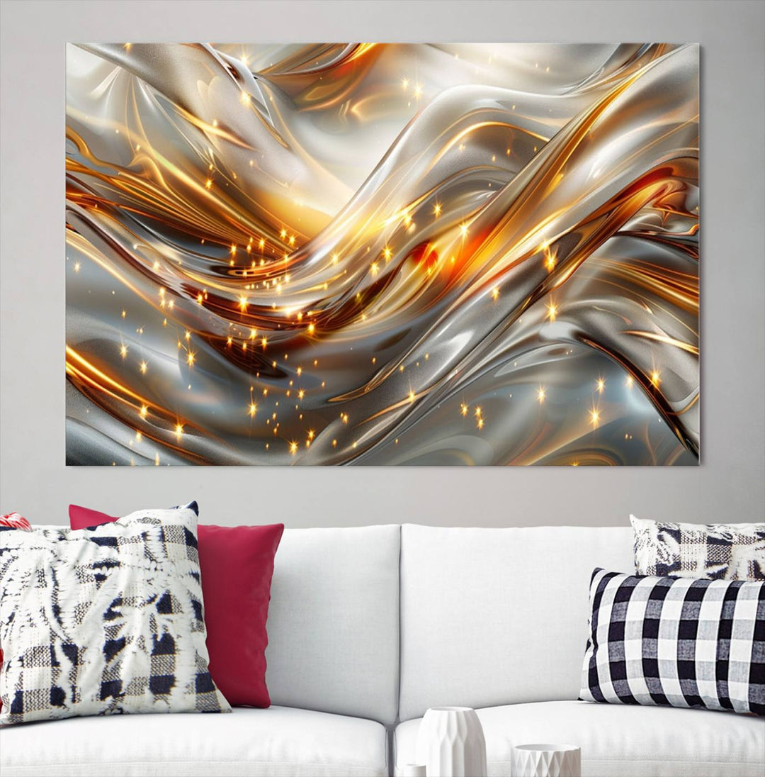 Modern abstract art Black and Gold art Multi panel canvas room wall decor Abstract wall art Abstract painting Extra large wall art