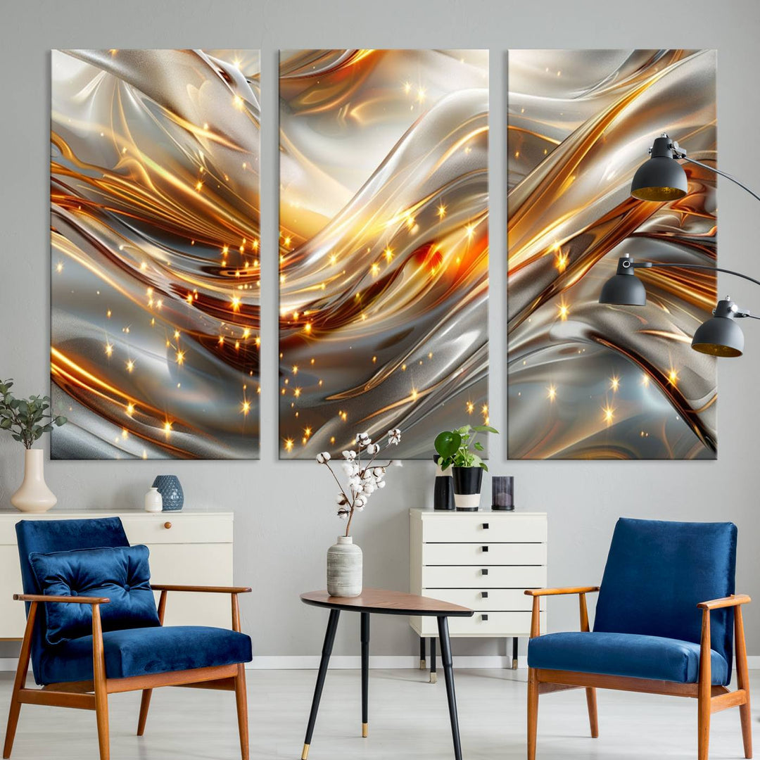 Modern abstract art Black and Gold art Multi panel canvas room wall decor Abstract wall art Abstract painting Extra large wall art