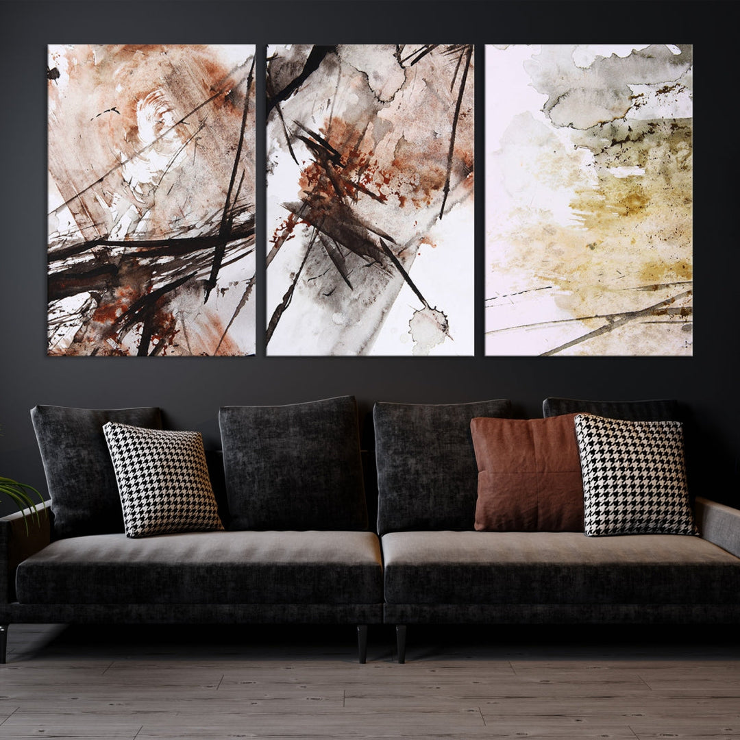 Modern Abstract Canvas Painting Marble Wall Art Bedroom Living Room Wall Decor