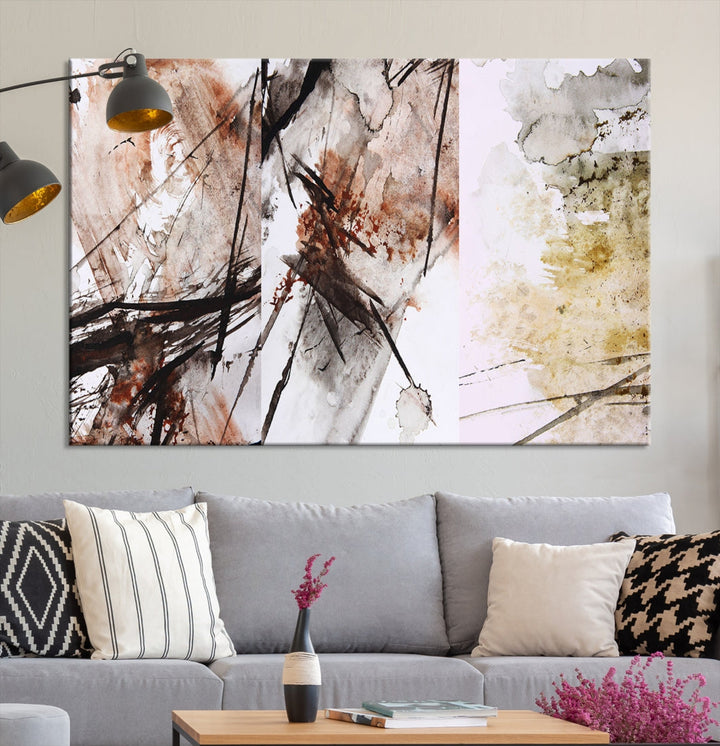 Modern Abstract Canvas Painting Marble Wall Art Bedroom Living Room Wall Decor