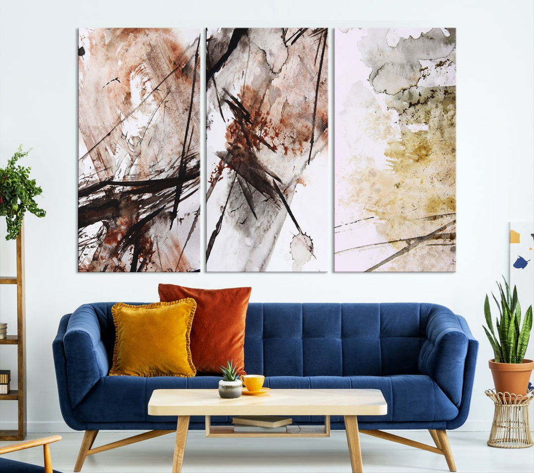 Modern Abstract Canvas Painting Marble Wall Art Bedroom Living Room Wall Decor