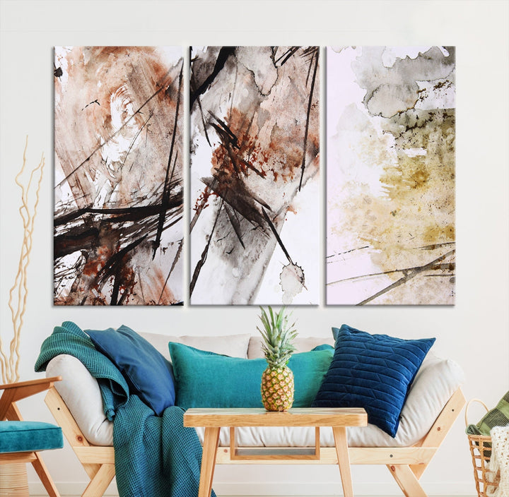 Modern Abstract Canvas Painting Marble Wall Art Bedroom Living Room Wall Decor