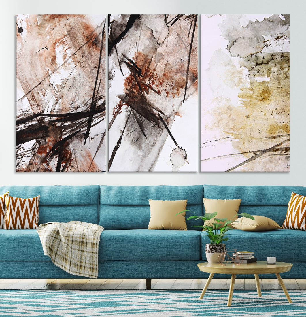 Modern Abstract Canvas Painting Marble Wall Art Bedroom Living Room Wall Decor