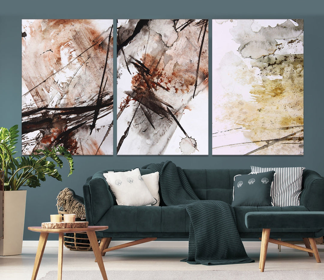 Modern Abstract Canvas Painting Marble Wall Art Bedroom Living Room Wall Decor