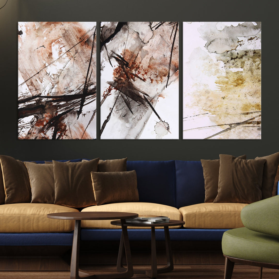 Modern Abstract Canvas Painting Marble Wall Art Bedroom Living Room Wall Decor