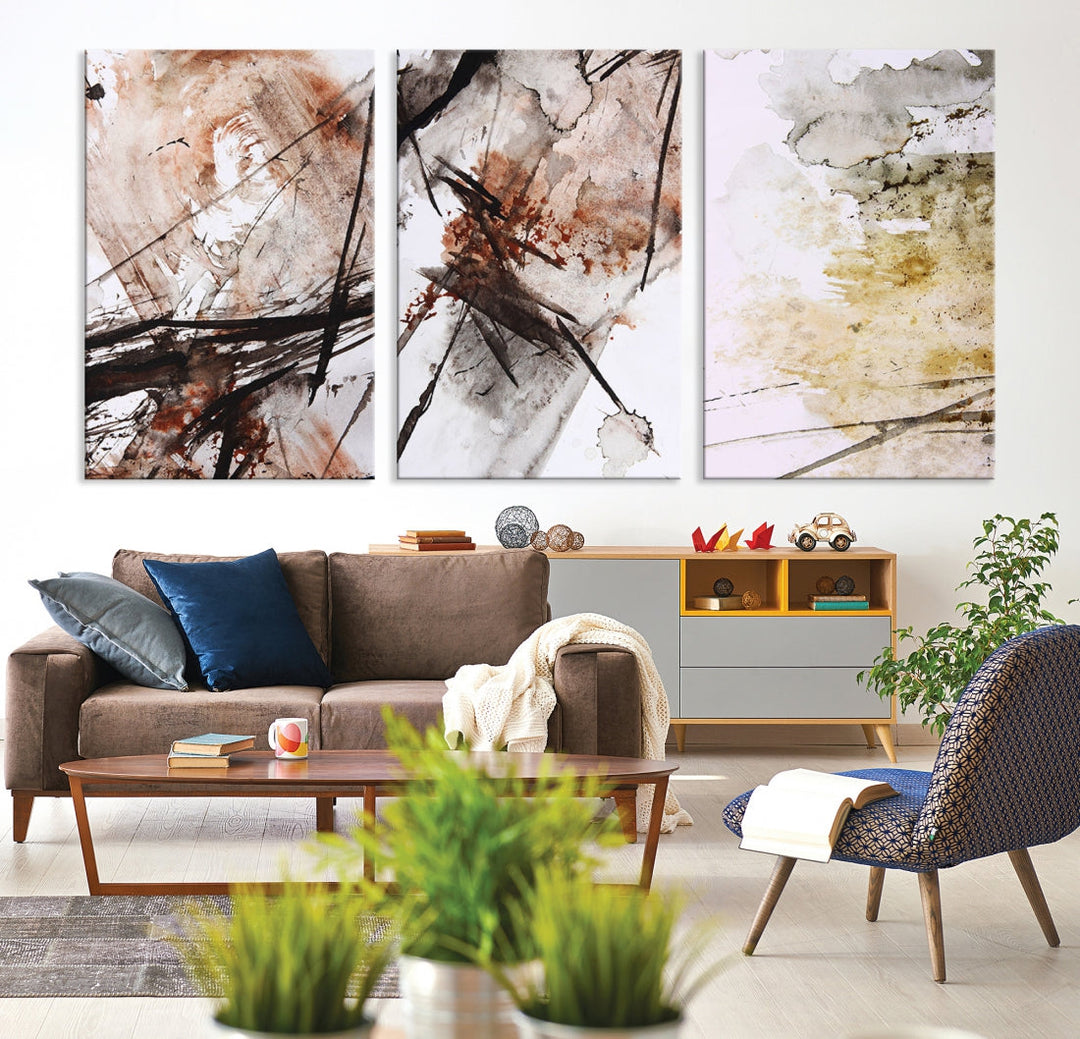 Modern Abstract Canvas Painting Marble Wall Art Bedroom Living Room Wall Decor