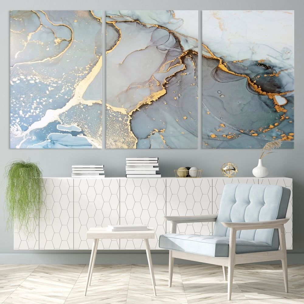 Modern Abstract Canvas Print Nautical Soft Colors Abstract Wall Art Framed Canvas