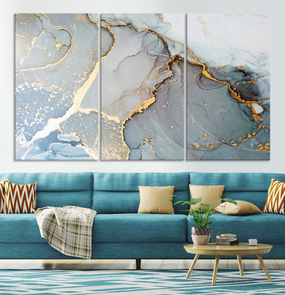 Modern Abstract Canvas Print Nautical Soft Colors Abstract Wall Art Framed Canvas