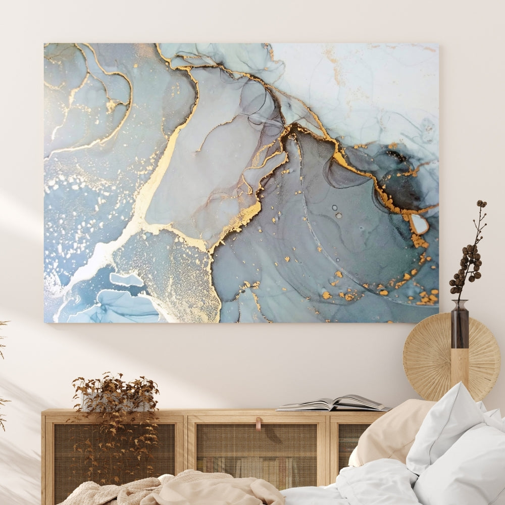 Modern Abstract Canvas Print Nautical Soft Colors Abstract Wall Art Framed Canvas