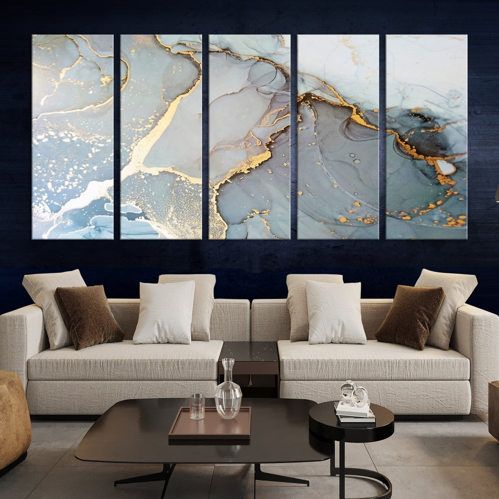 Modern Abstract Canvas Print Nautical Soft Colors Abstract Wall Art Framed Canvas