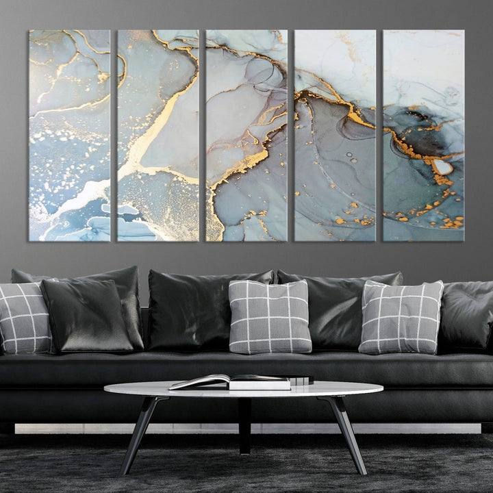 Modern Abstract Canvas Print Nautical Soft Colors Abstract Wall Art Framed Canvas