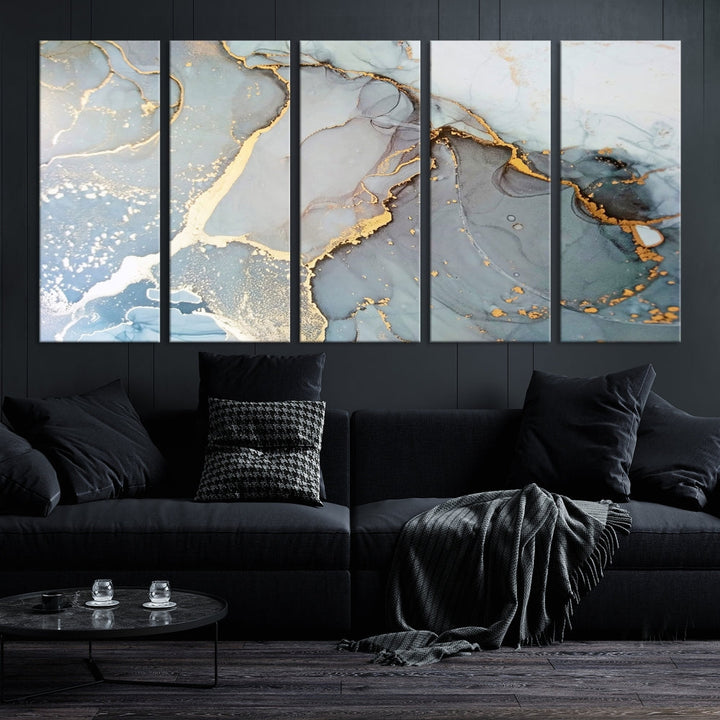 Modern Abstract Canvas Print Nautical Soft Colors Abstract Wall Art Framed Canvas