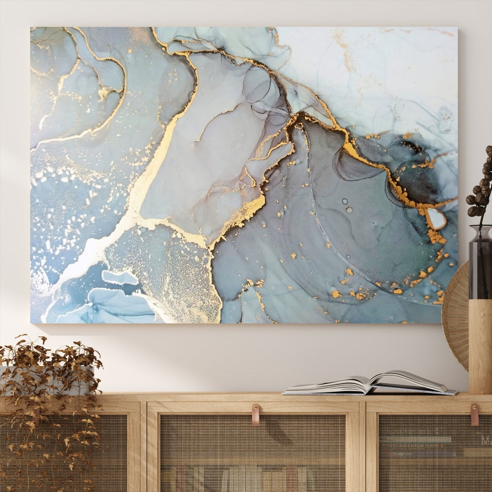 Modern Abstract Canvas Print Nautical Soft Colors Abstract Wall Art Framed Canvas