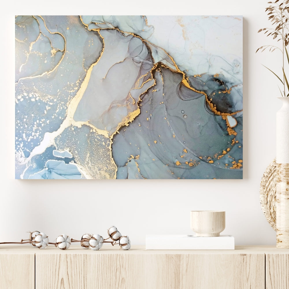 Modern Abstract Canvas Print Nautical Soft Colors Abstract Wall Art Framed Canvas