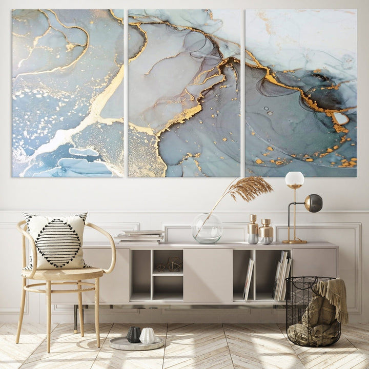 Modern Abstract Canvas Print Nautical Soft Colors Abstract Wall Art Framed Canvas