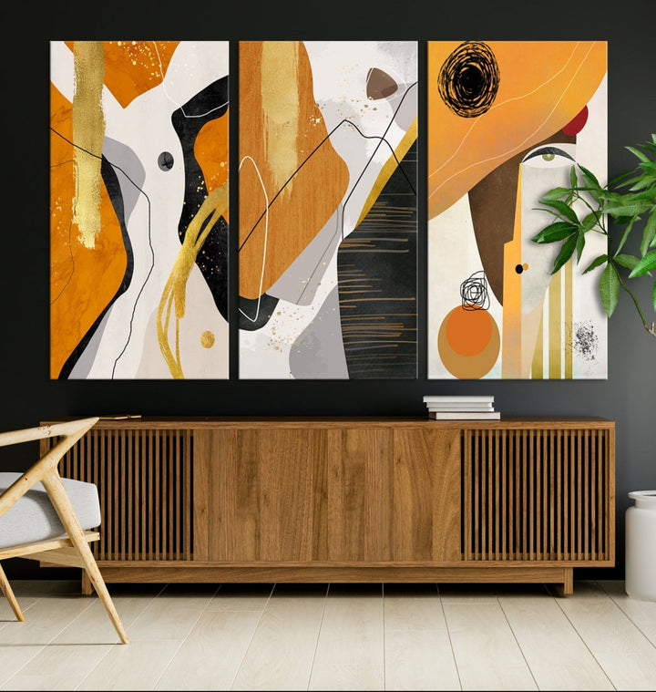 Modern Abstract Canvas Wall Art Print Contemporary Bohemian Wall Decor