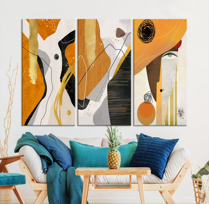 Modern Abstract Canvas Wall Art Print Contemporary Bohemian Wall Decor