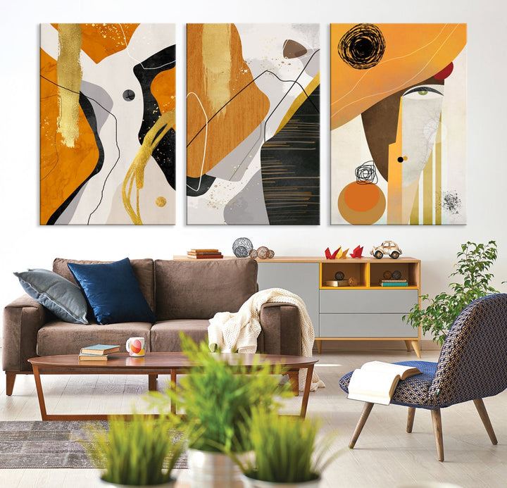 Modern Abstract Canvas Wall Art Print Contemporary Bohemian Wall Decor