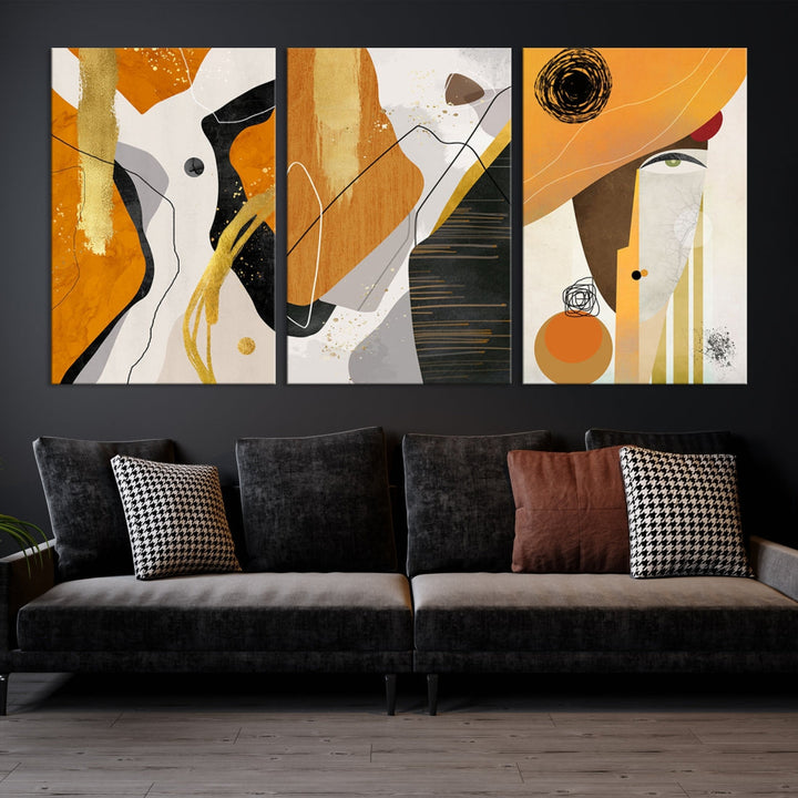 Modern Abstract Canvas Wall Art Print Contemporary Bohemian Wall Decor