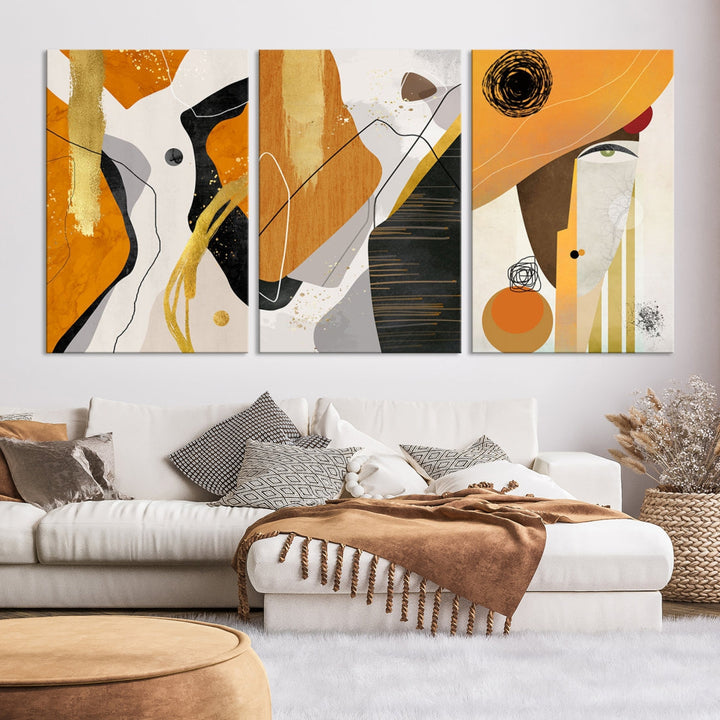 Modern Abstract Canvas Wall Art Print Contemporary Bohemian Wall Decor