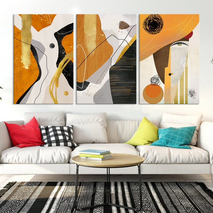 Modern Abstract Canvas Wall Art Print Contemporary Bohemian Wall Decor