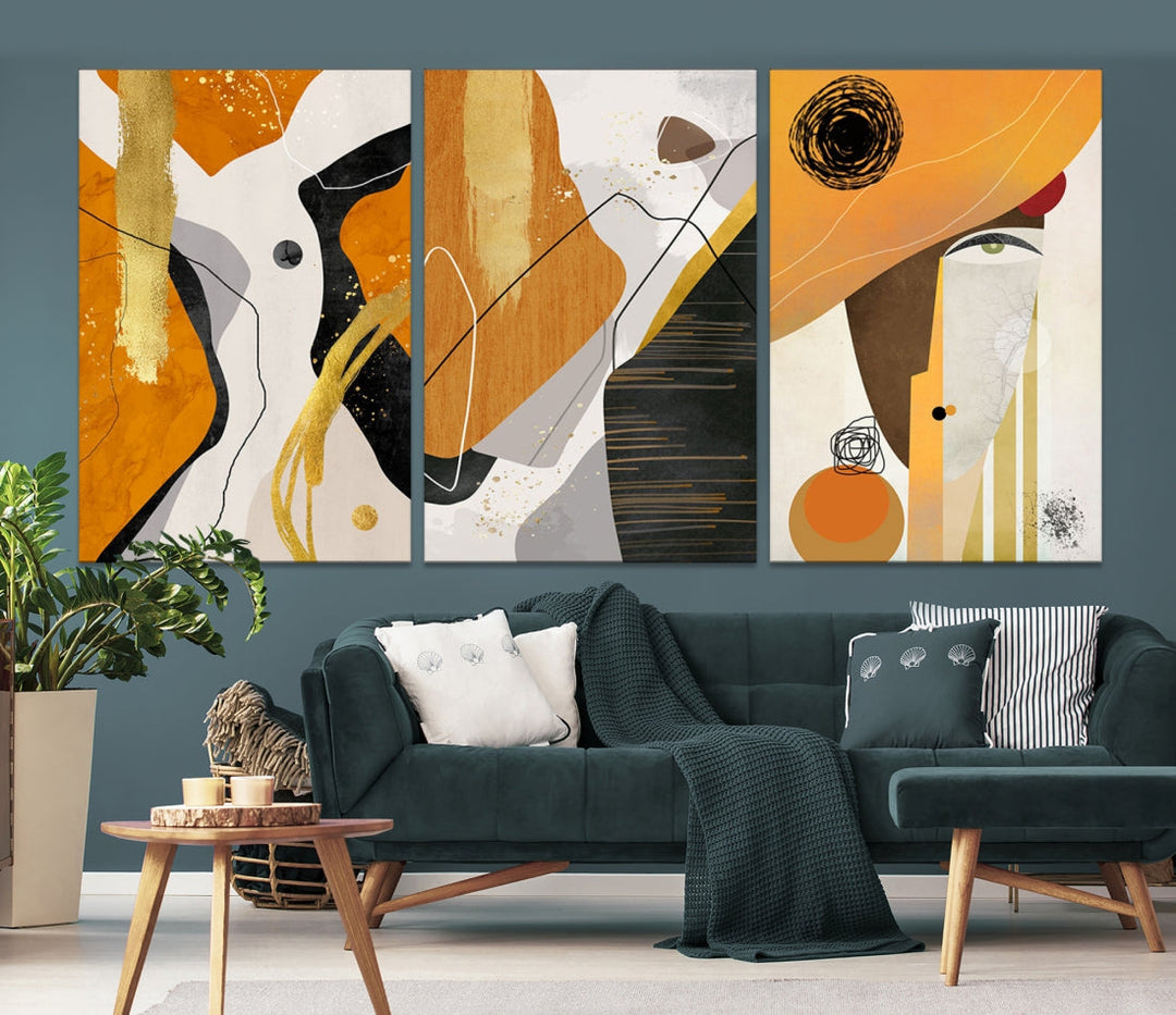 Modern Abstract Canvas Wall Art Print Contemporary Bohemian Wall Decor