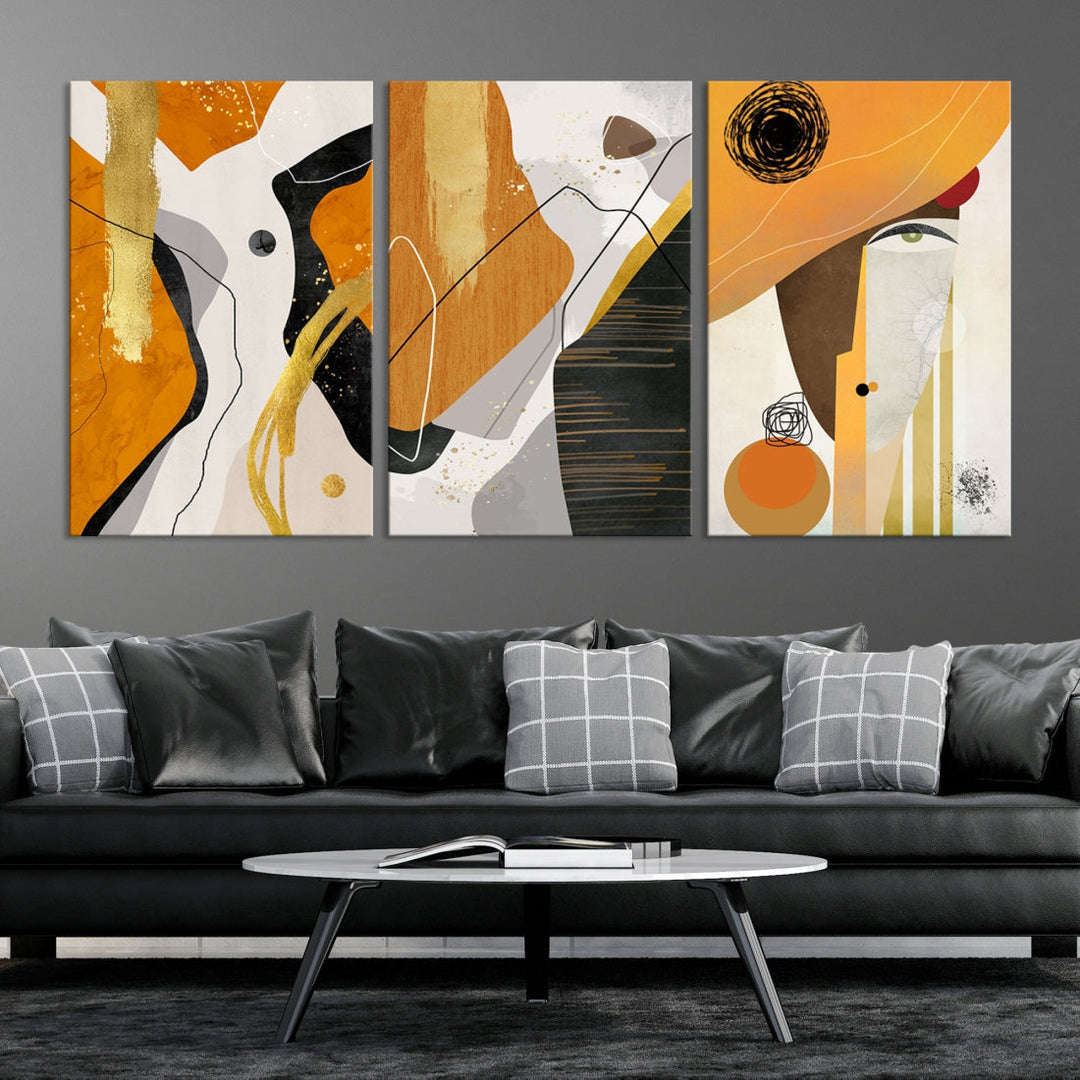 Modern Abstract Canvas Wall Art Print Contemporary Bohemian Wall Decor