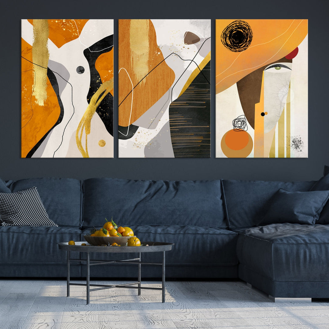 Modern Abstract Canvas Wall Art Print Contemporary Bohemian Wall Decor