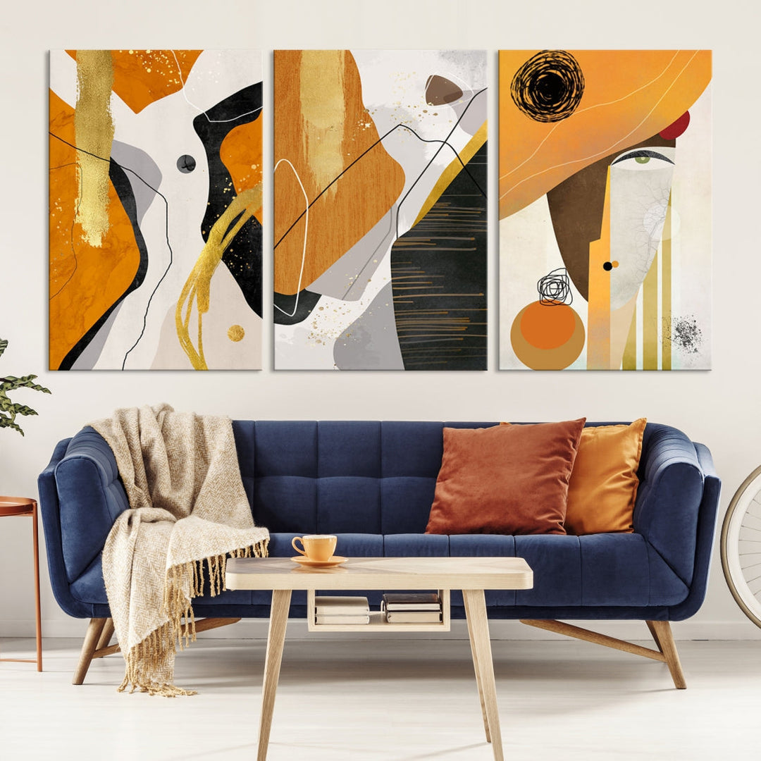 Modern Abstract Canvas Wall Art Print Contemporary Bohemian Wall Decor