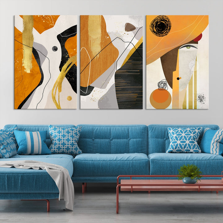 Modern Abstract Canvas Wall Art Print Contemporary Bohemian Wall Decor