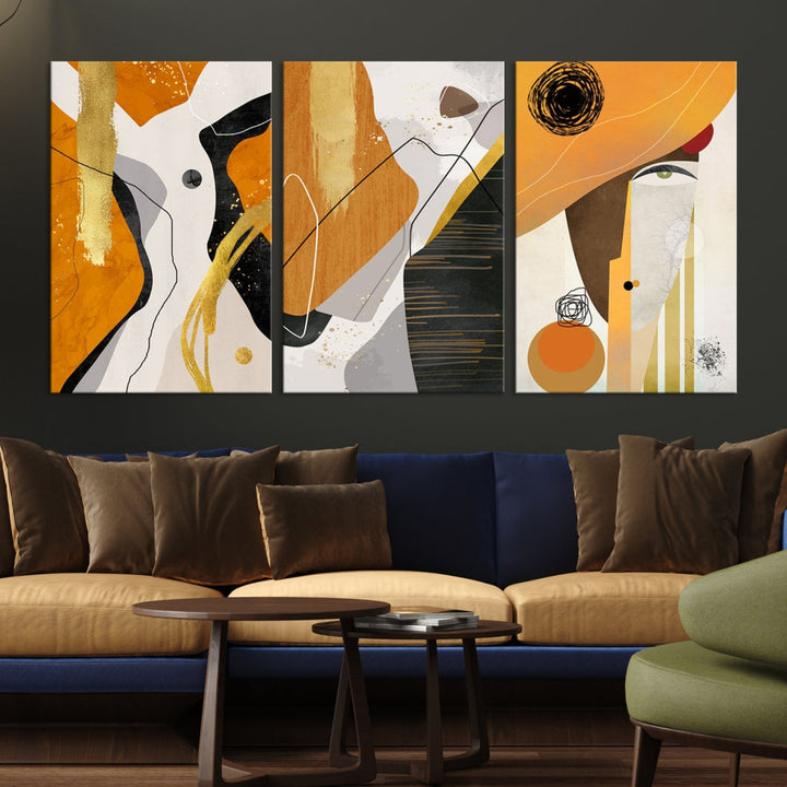 Modern Abstract Canvas Wall Art Print Contemporary Bohemian Wall Decor