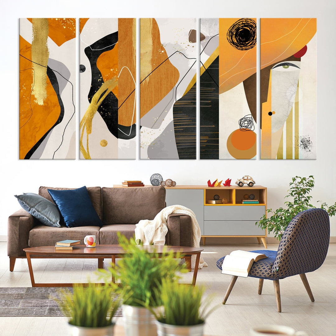 Modern Abstract Canvas Wall Art Print Contemporary Bohemian Wall Decor