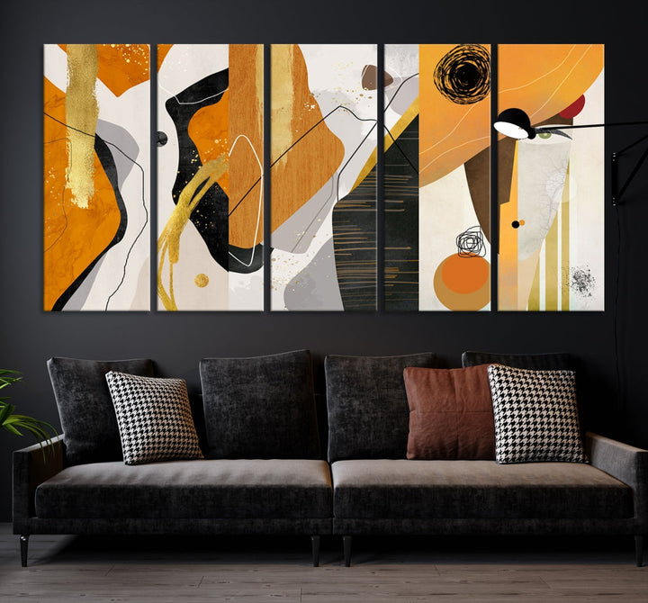 Modern Abstract Canvas Wall Art Print Contemporary Bohemian Wall Decor