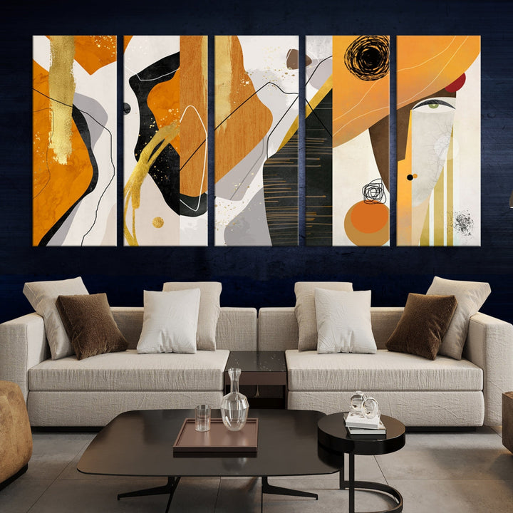 Modern Abstract Canvas Wall Art Print Contemporary Bohemian Wall Decor