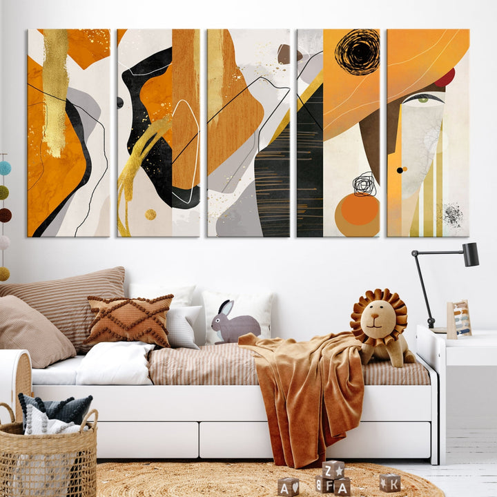 Modern Abstract Canvas Wall Art Print Contemporary Bohemian Wall Decor