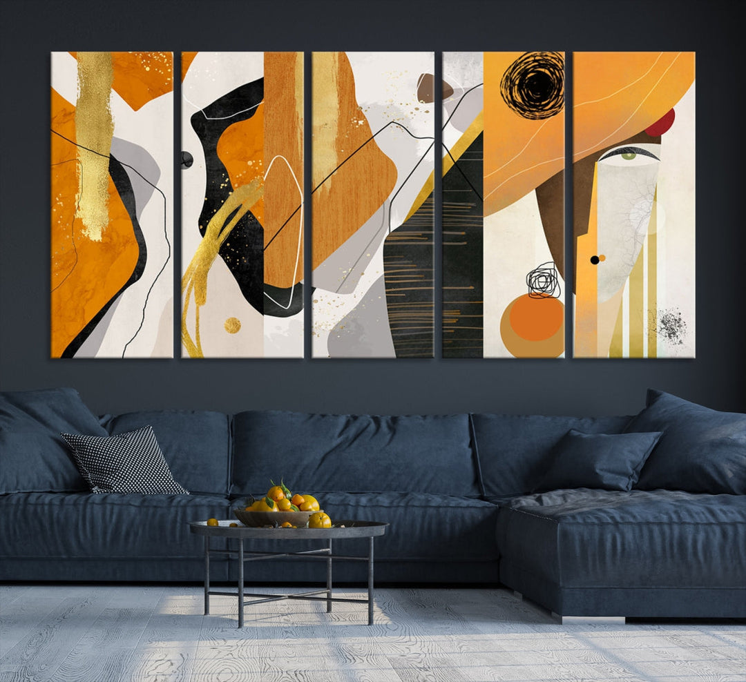 Modern Abstract Canvas Wall Art Print Contemporary Bohemian Wall Decor